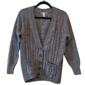 Victoria's Secret Grey Cardigan Long Sleeve Size Large